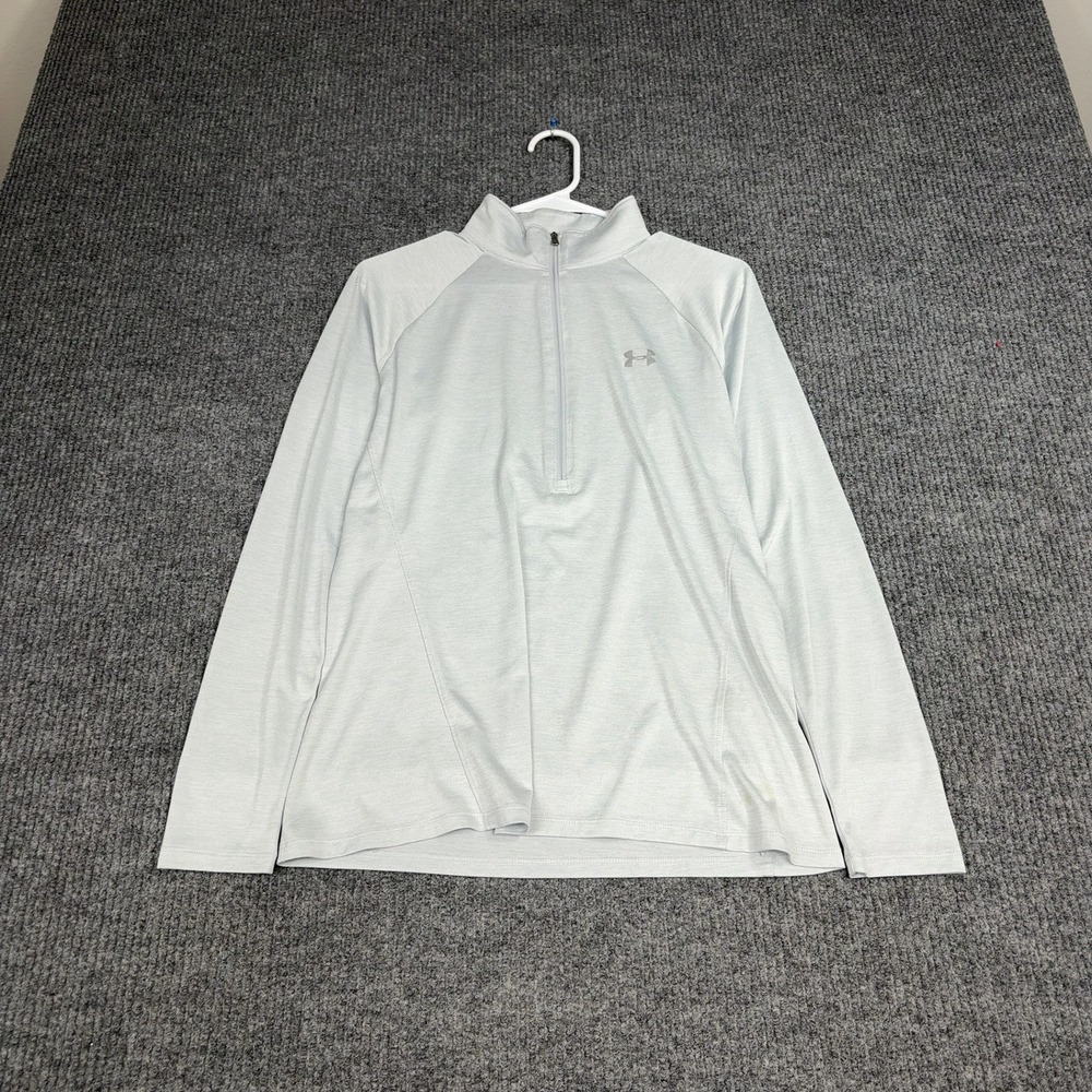 Under‎ Armour Pullover Mens L Gray Quarter Zip HeatGear Activewear Heathered